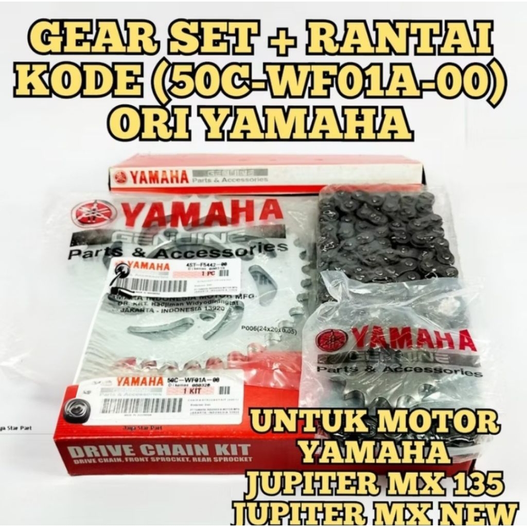 GEAR SET RANTAI 50C ORI YAMAHA JUPITER MX 135, JUPITER MX NEW