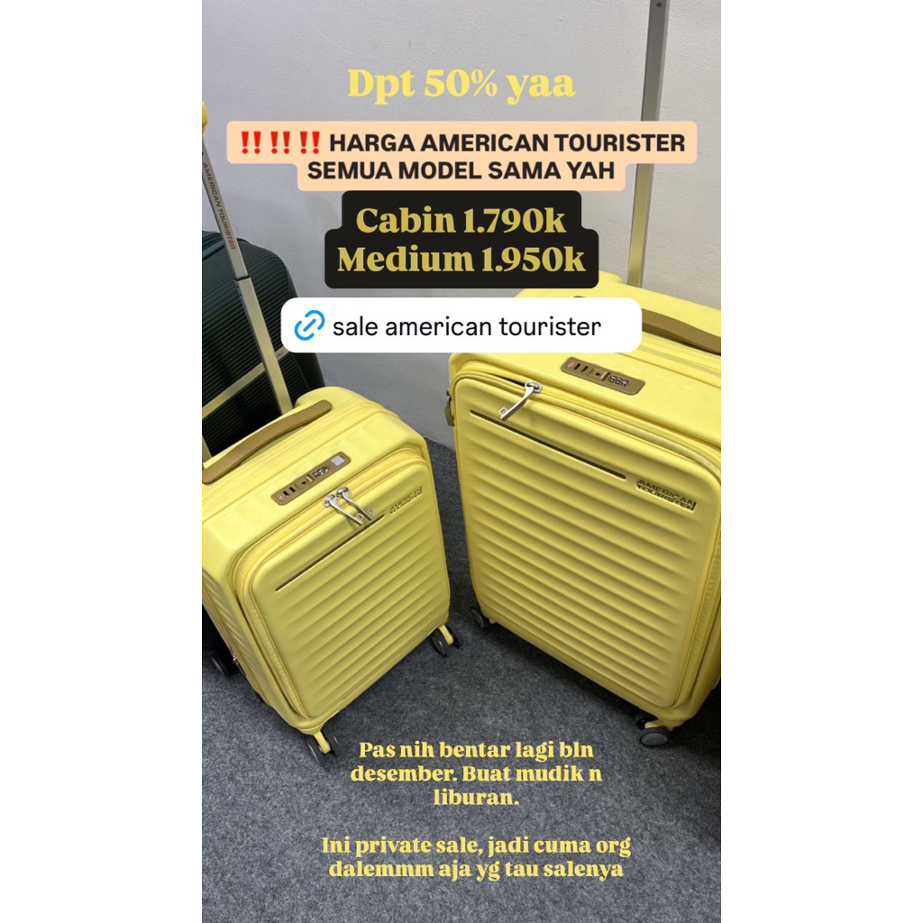 koper american tourister cabin size