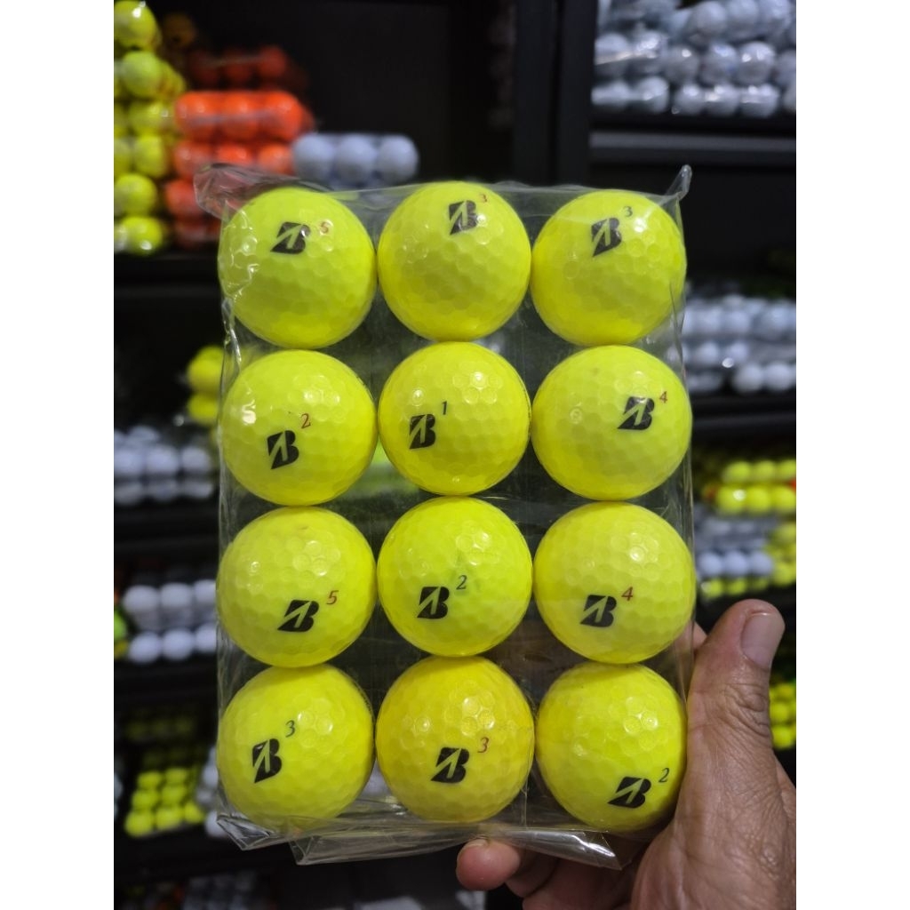 BOLA GOLF BRIDGESTONE TOUR B MIX KUNING BEKAS GRADE A ISI 12PCS