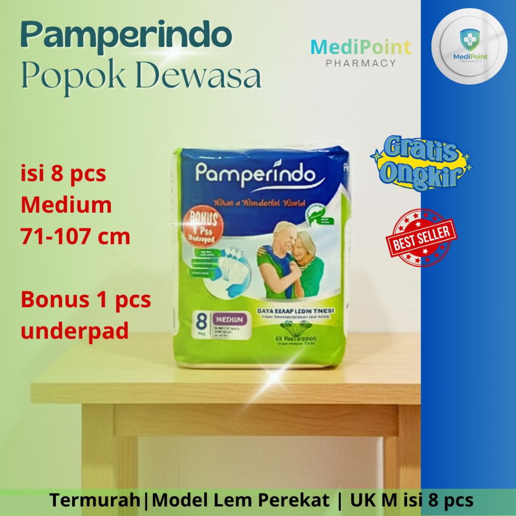 PAMPERINDO - ADULT DIAPERS/ POPOK PEREKAT DEWASA UK M