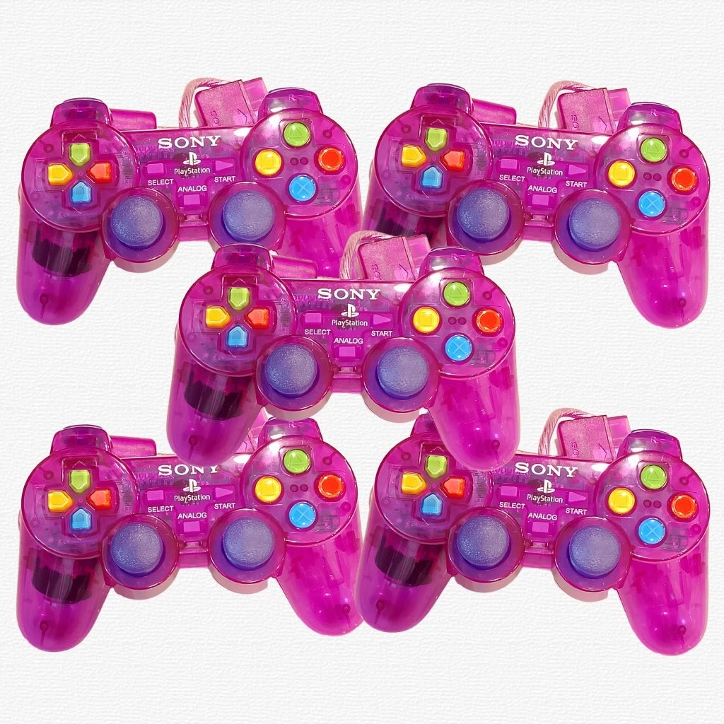 Stik PS2 Transparan Lampu Tombol Xbox / Joystick PS2 Per 5 Pcs Warna Ungu