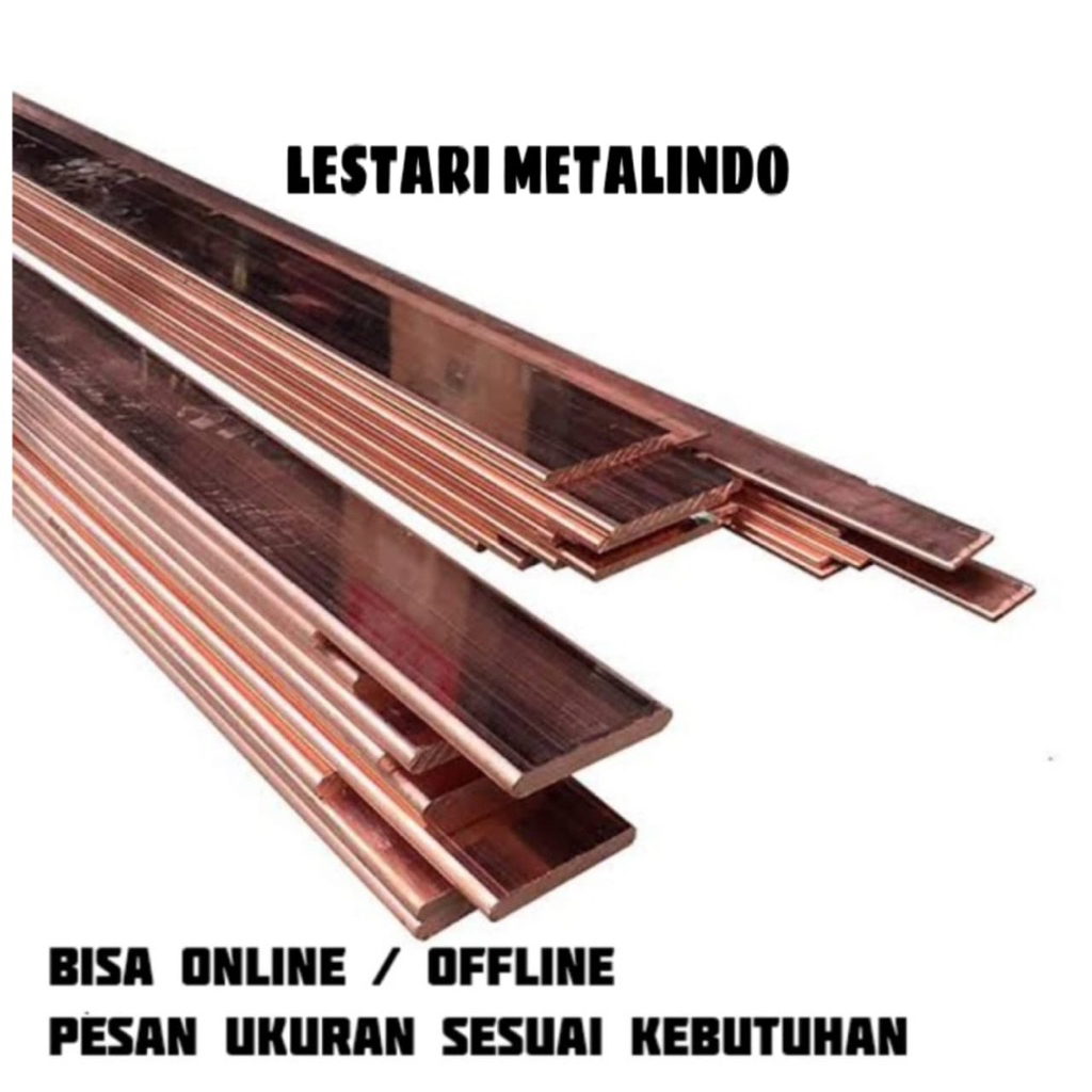 Plat Tembaga Busbar 5mm x 15mm x 100mm - Busbar Tembaga Murni