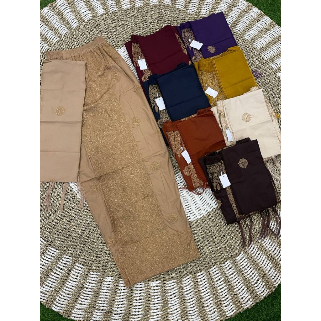 Kamen jadi bordir tumpal set selendang