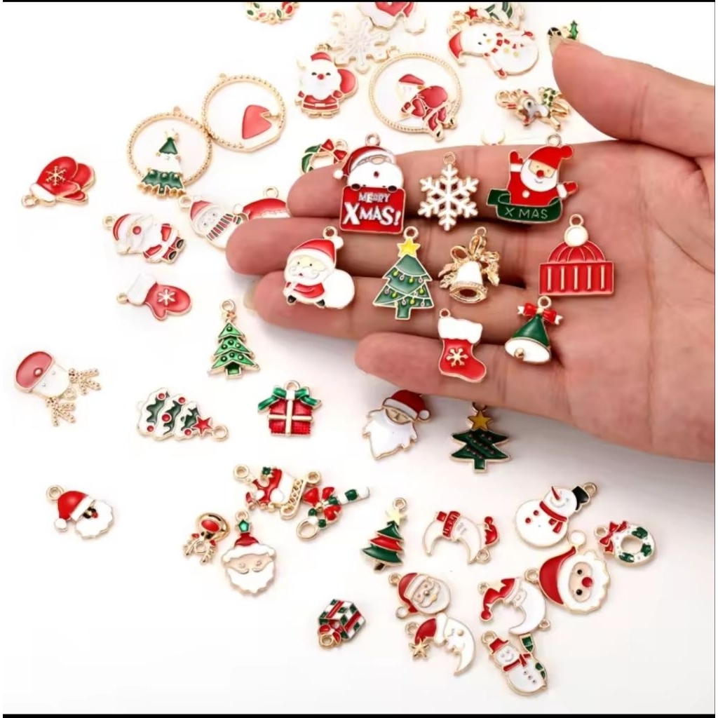 CHARM ENAMEL PAKET 10PCS MIX RANDOM EDISI CHRISTMAS/NATAL