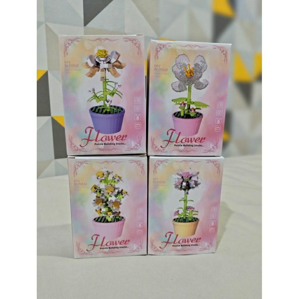 Flower mini brick bunga kecil pajangan lego bunga kecil