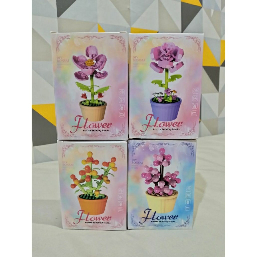 Flower mini brick bunga kecil pajangan lego kecil