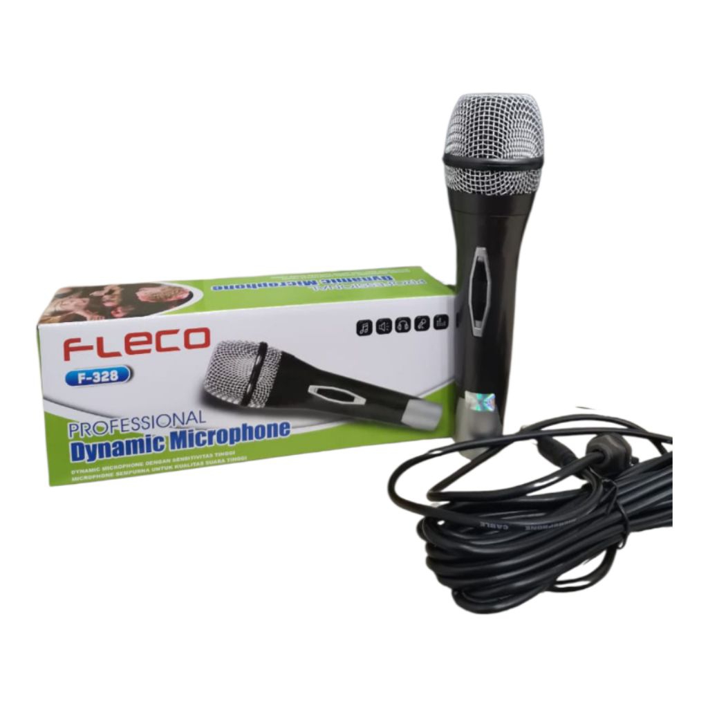 Mic Kabel Fleco F-196 F-333 F-328 F-368 F371 - Mic Kabel Suara Jernih Professional Microphone