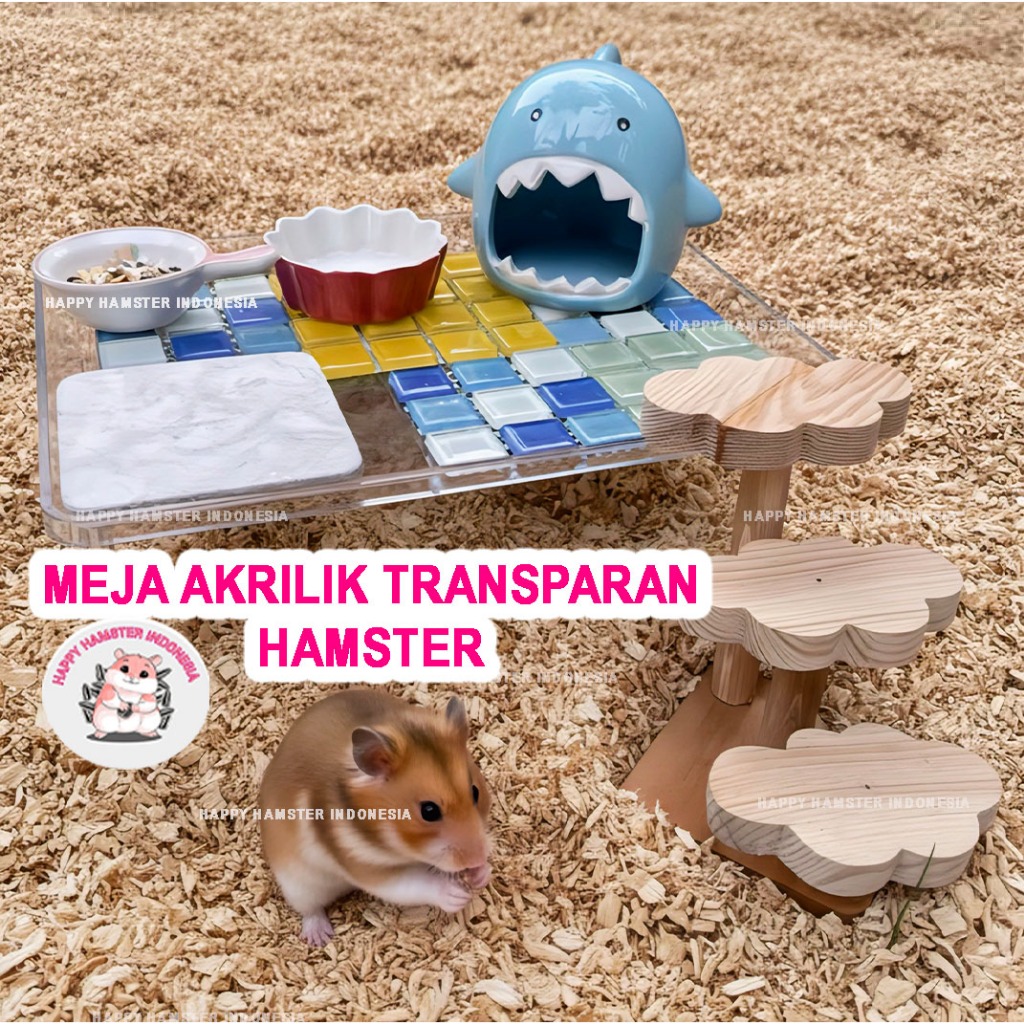 [Happy Hamster] Meja Akrilik Transparan | Platform Hamster Akrilik