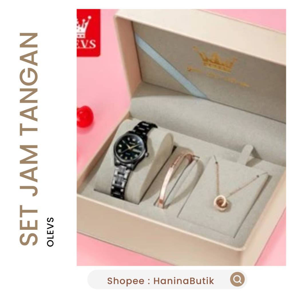 SET JAM TANGAN WANITA OLEVS | KADO PERHIASAN JAM TANGAN