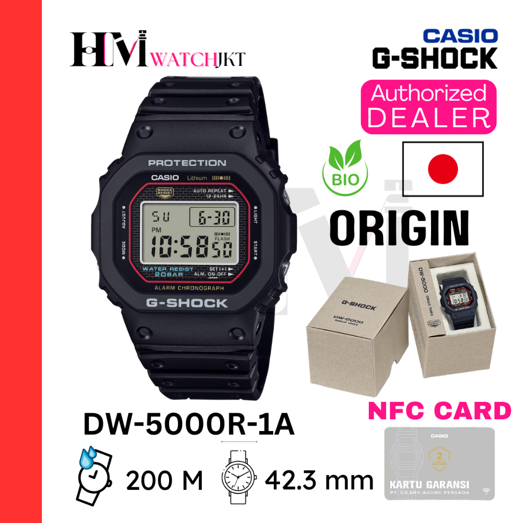 CASIO G-SHOCK DW-5000R-1ADR Jam Tangan Pria Original Digital Karet Antiair DW-5000R-1A DW-5000