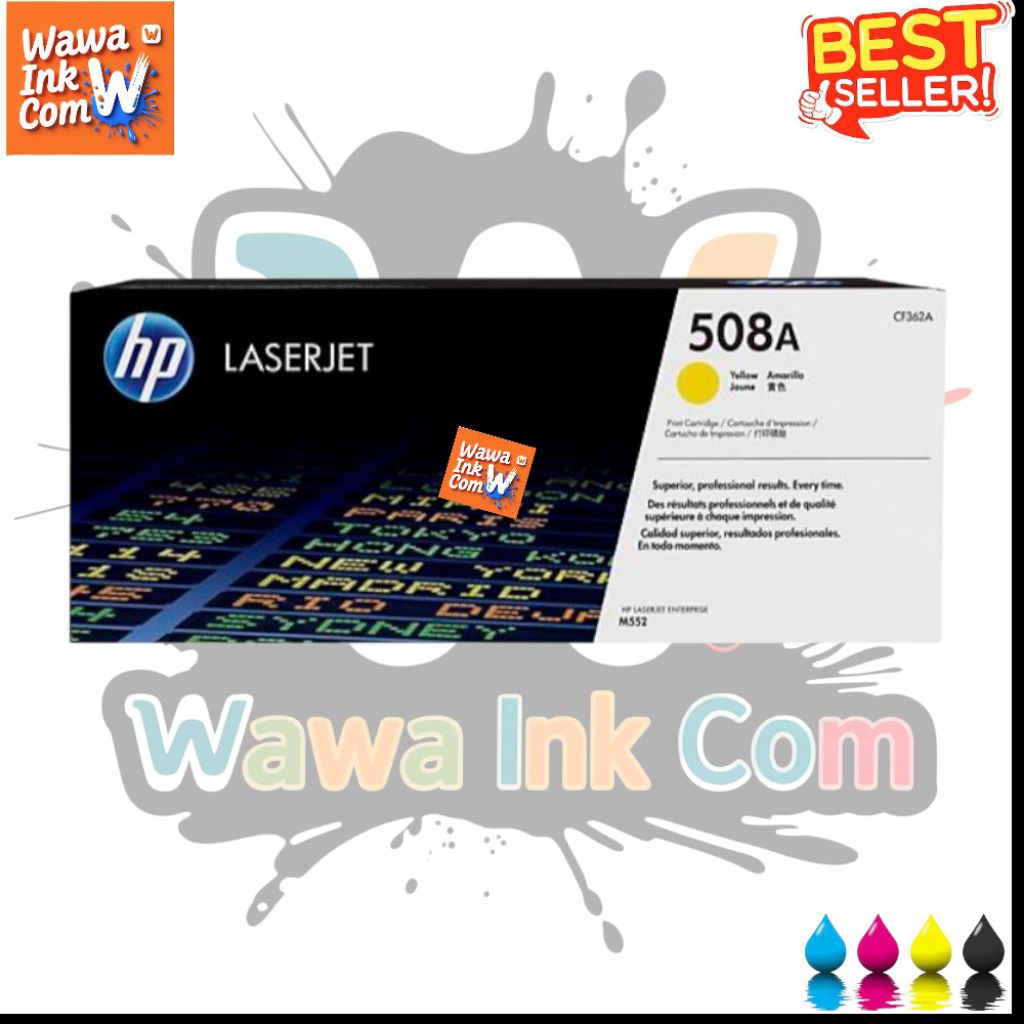 TONER CARTRIDGE HP 508A YELLOW ORIGINAL ( CF362A) UNTUK PRINTER HP COLOR LASER JET  ENTERPRISE M552D