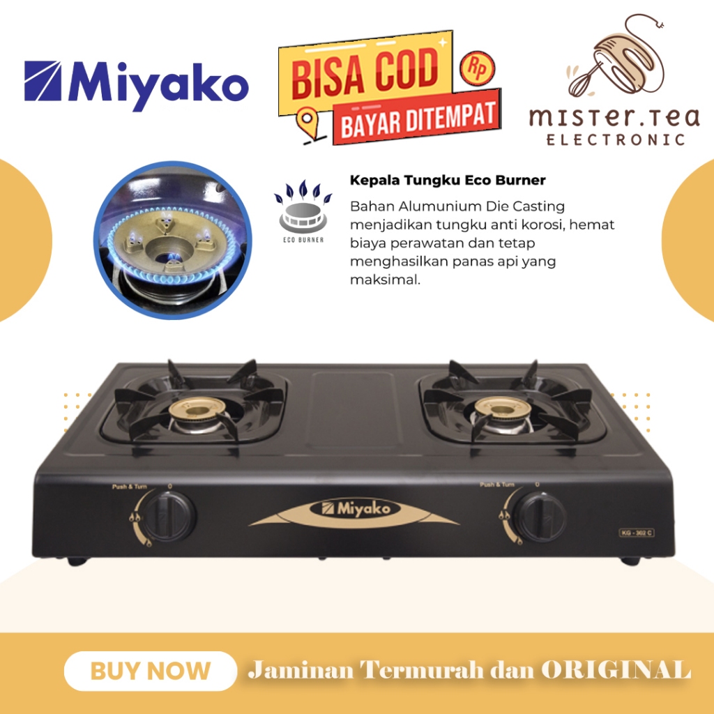 [COD READY] MIYAKO KOMPOR GAS 2 TUNGKU KG 302C / KG-302C / KG 302 C / KG302 C (GARANSI RESMI)