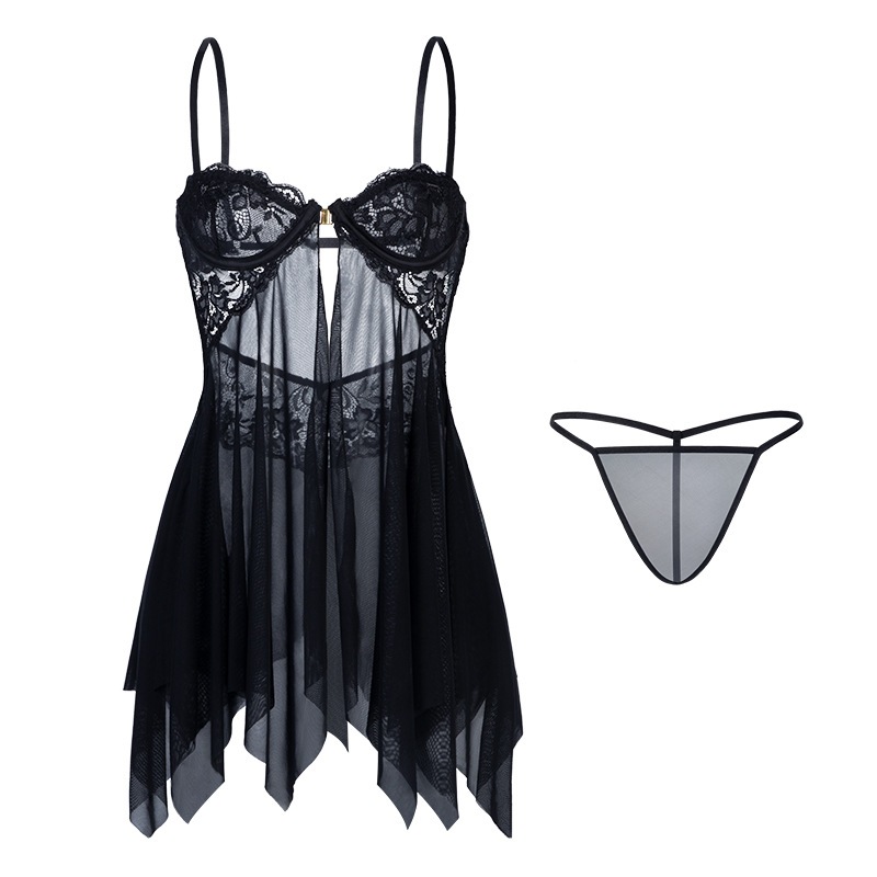 Berkualitas Baju Dinas Malam Pertama Sexy Premium Transparan N8226 / Lingerie Haram Daster Seksi