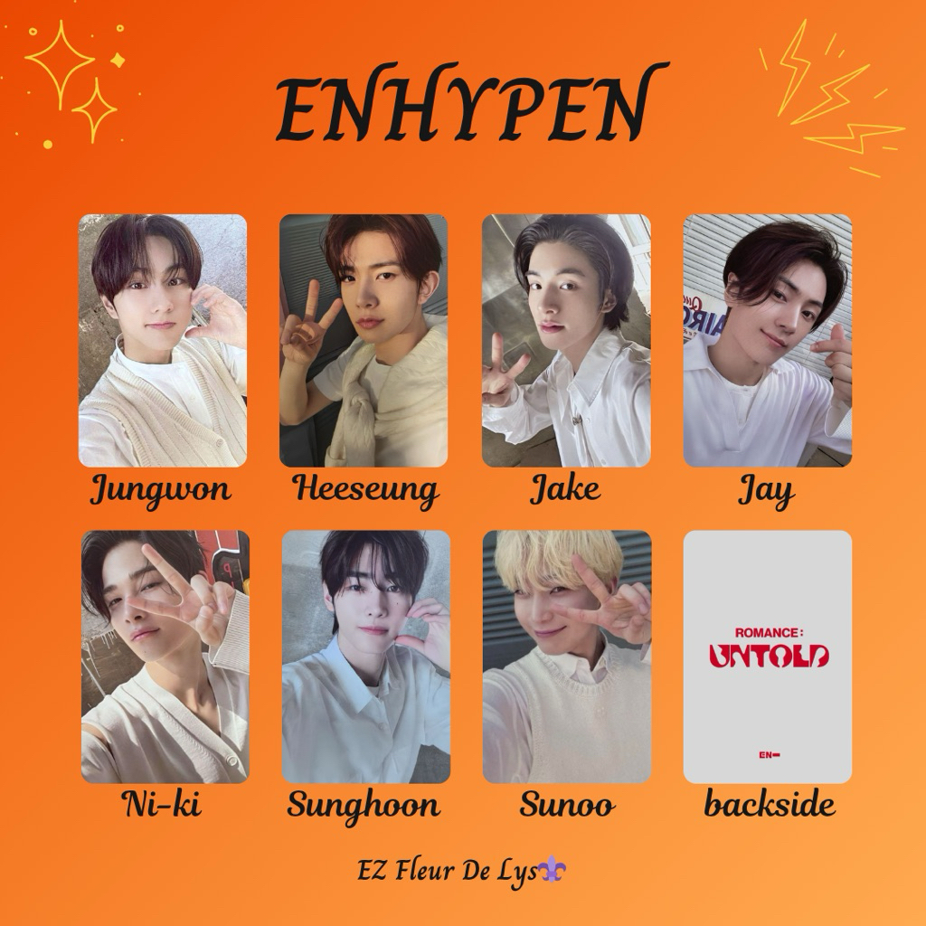 photocard replika pc unofficial ENHYPEN Romance Untold part 2 JUNGWON HEESEUNG JAKE JAY NIKI SUNGHOO