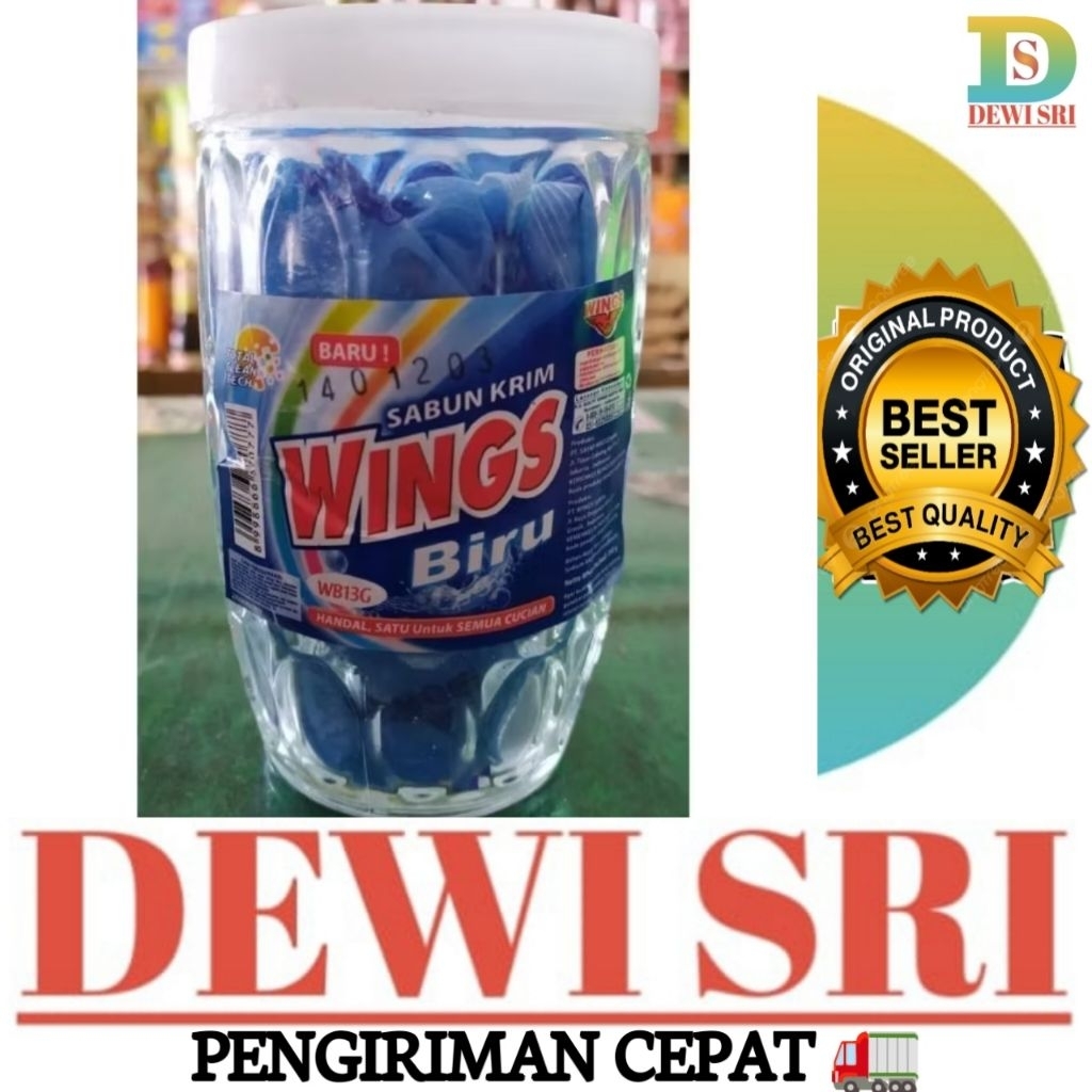 1Pcs Sabun Krim Sabun Colek Wings Biru atau Ekonomi Kuning Free Gelas