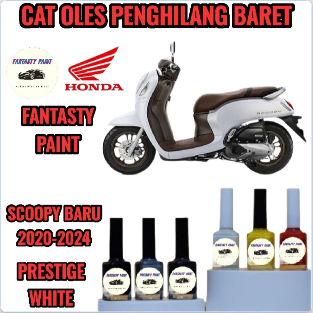 Cat Oles Permanen Motor Honda Scoopy Prestige White, Putih Doff 2020,2021,2022,2023,2024 Penghilang 