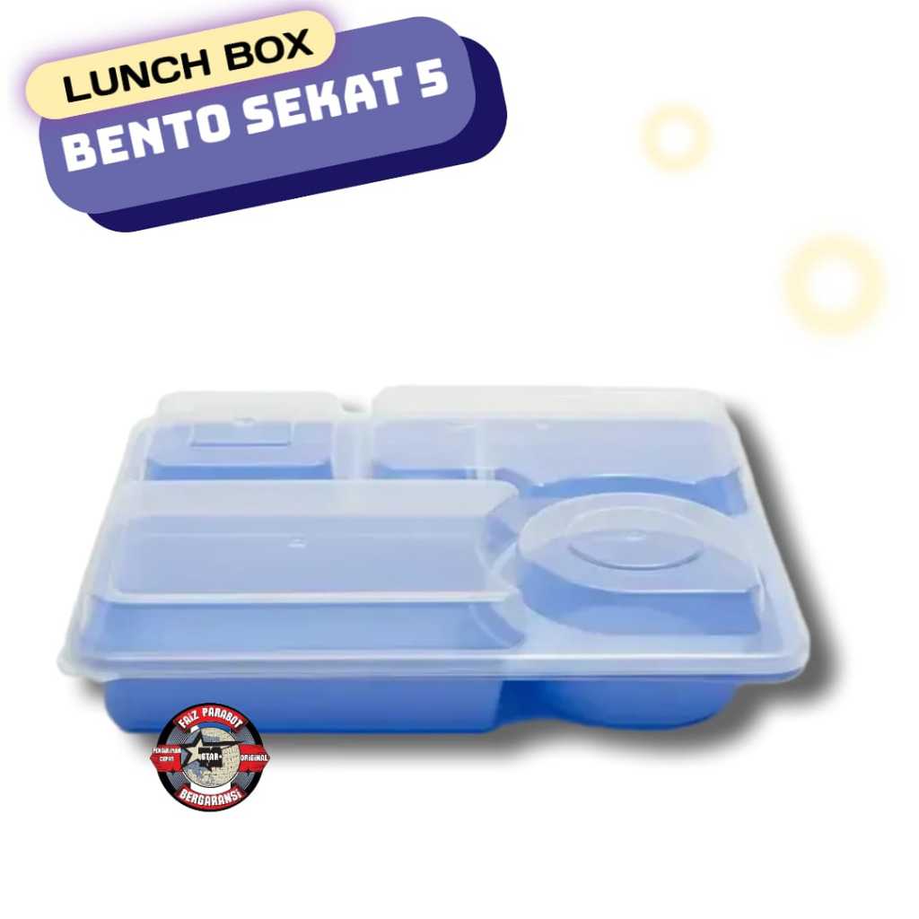Tempat makan sekat 5 MISTING BENTO / lunch box bento / kotak catering