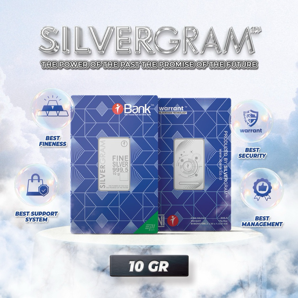 SILVERGRAM - Perak Murni batangan 10 Gram kadar 99.5 Original