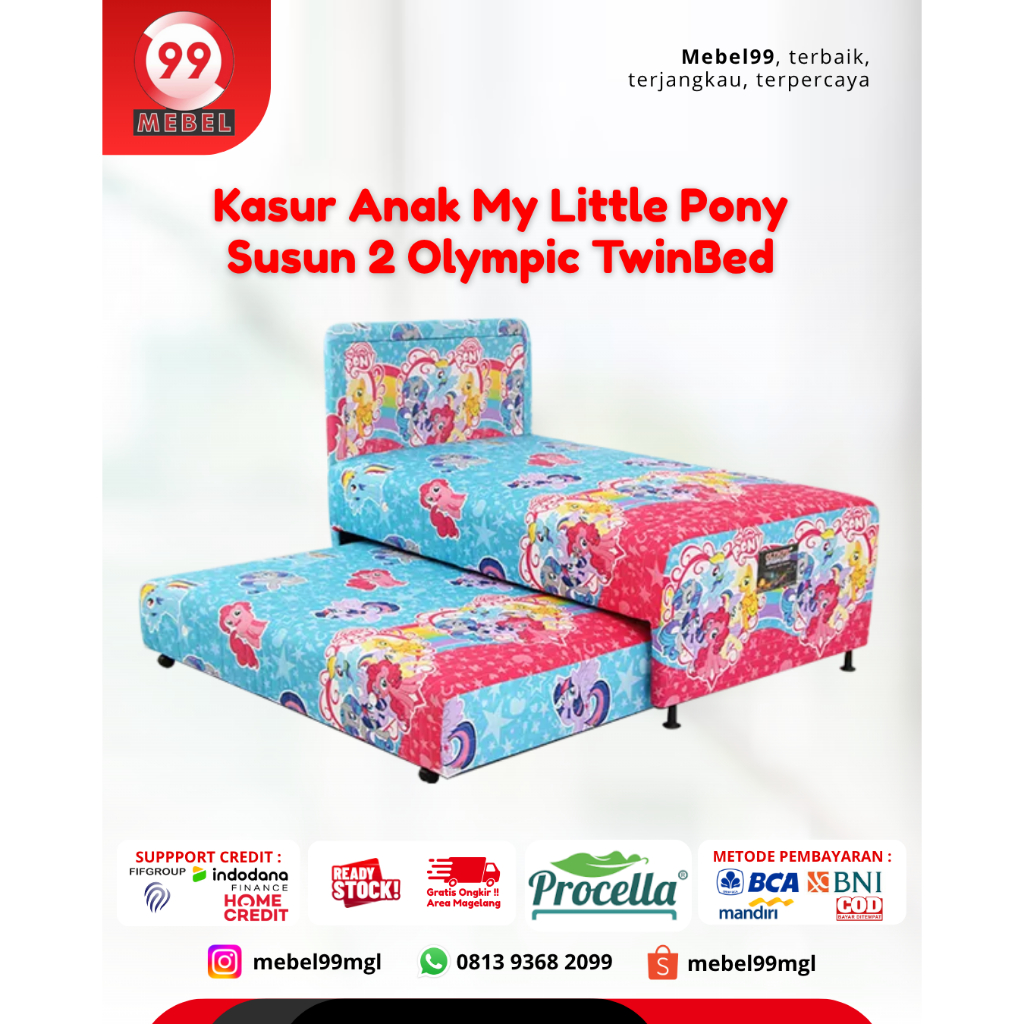 SET 2in1 Kasur PROCELLA Anak Hello Kitty Pink springbed