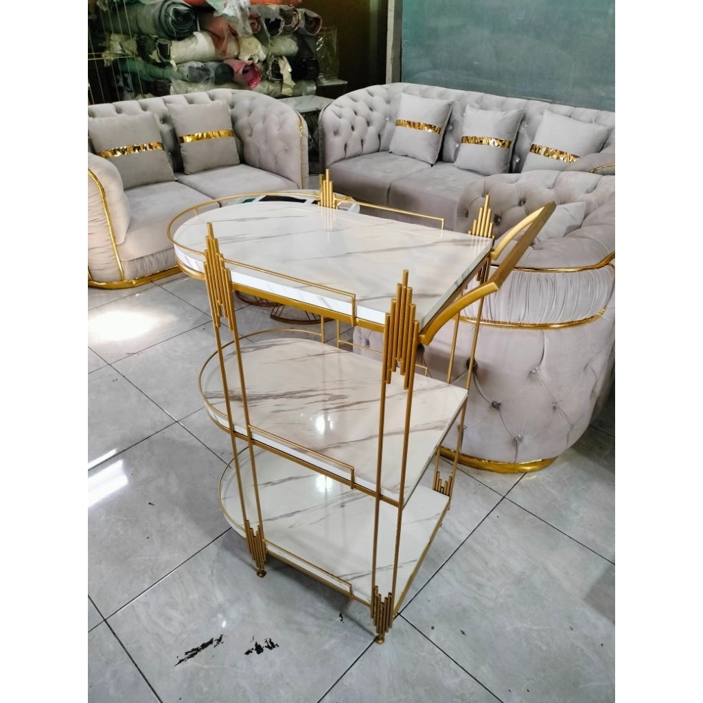 rak troli / rak pajangan estetic / rak minuman / rak besi / rak pajangan troly