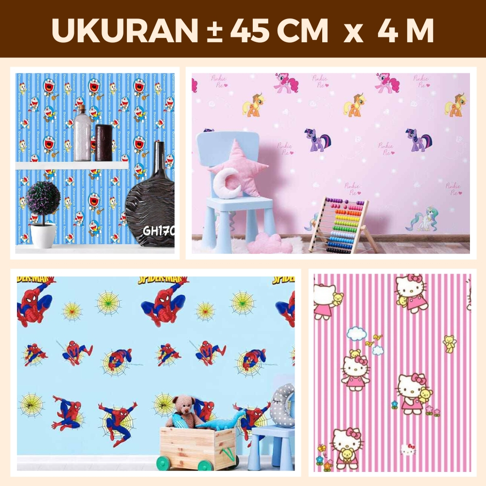 Wallpaper Dinding Kamar Tidur Anak Cowok Karakter Walpaper Sticker Kamar Anak Motif Spiderman Biru