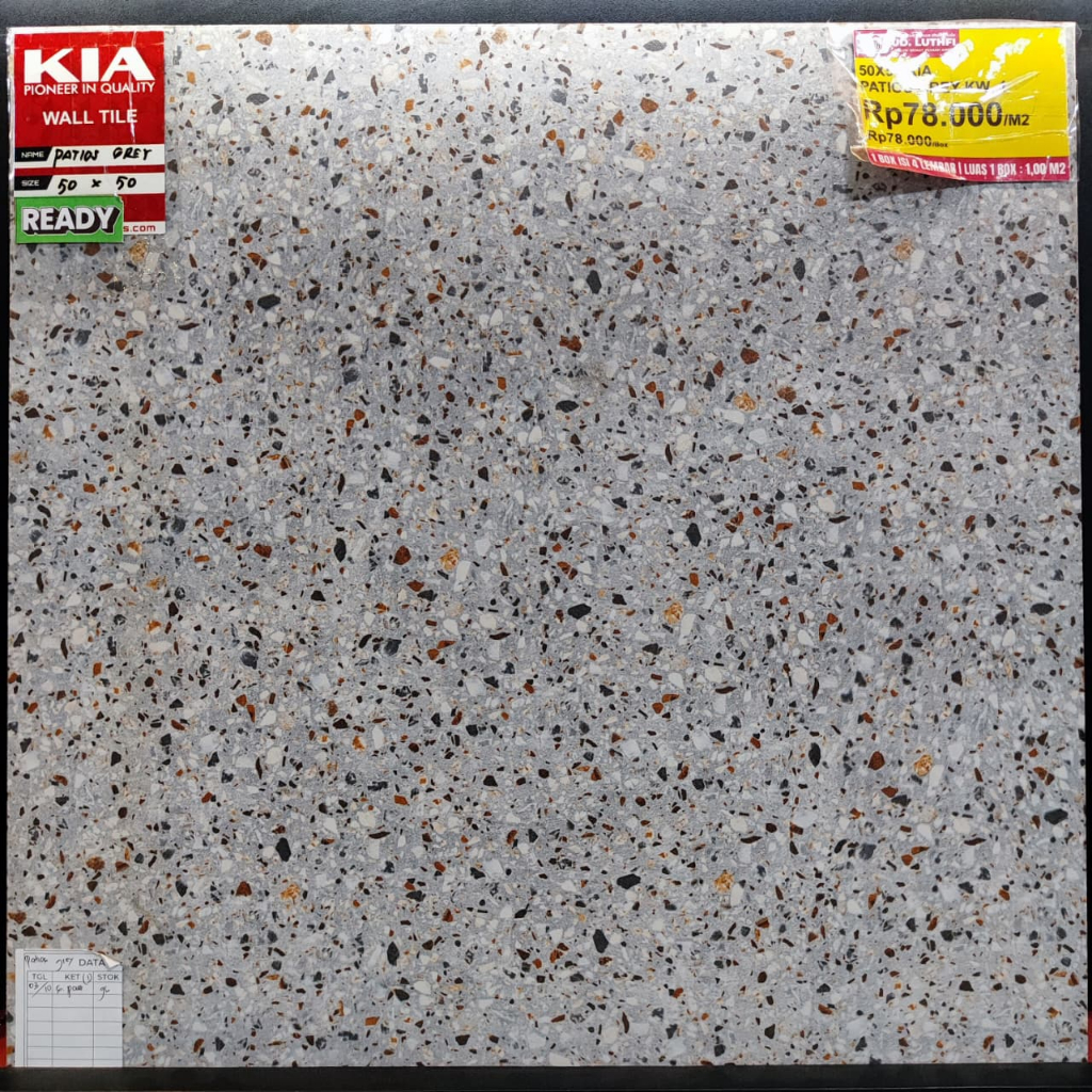 Keramik Lantai Kasar 50x50 KIA Patios Grey - Keramik Lantai Kamar Mandi & Carport