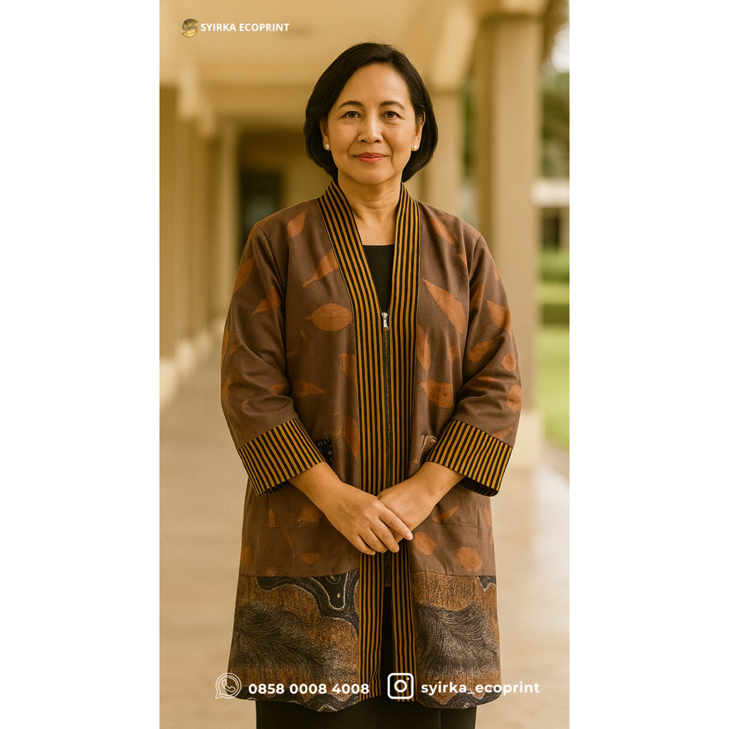 Silvia Blouse Syirka ecoprint