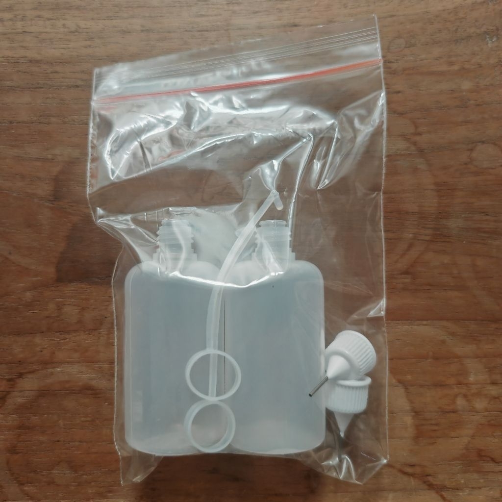 Botol Jarum Tutup Silikon 50 ml Aplikator Lem Crafting / Pewarna / Henna / Flux Solder Cair