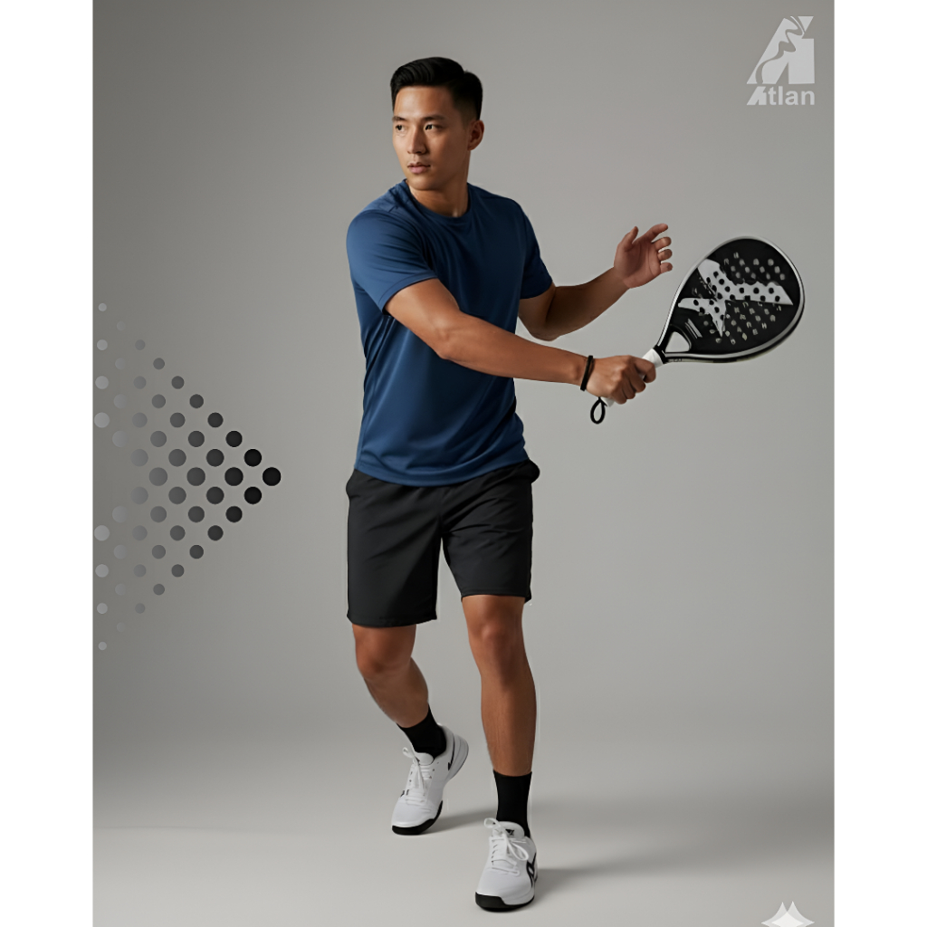 Atlan Sport - Celana Pendek Olahraga Padel Pria - Black