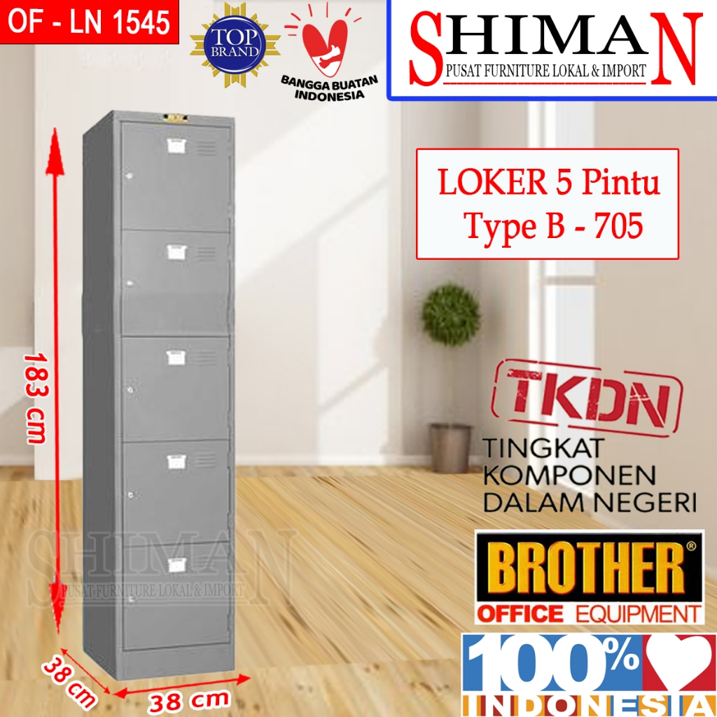 Lemari Loker Besi 5 Pintu B 705 BROTHER