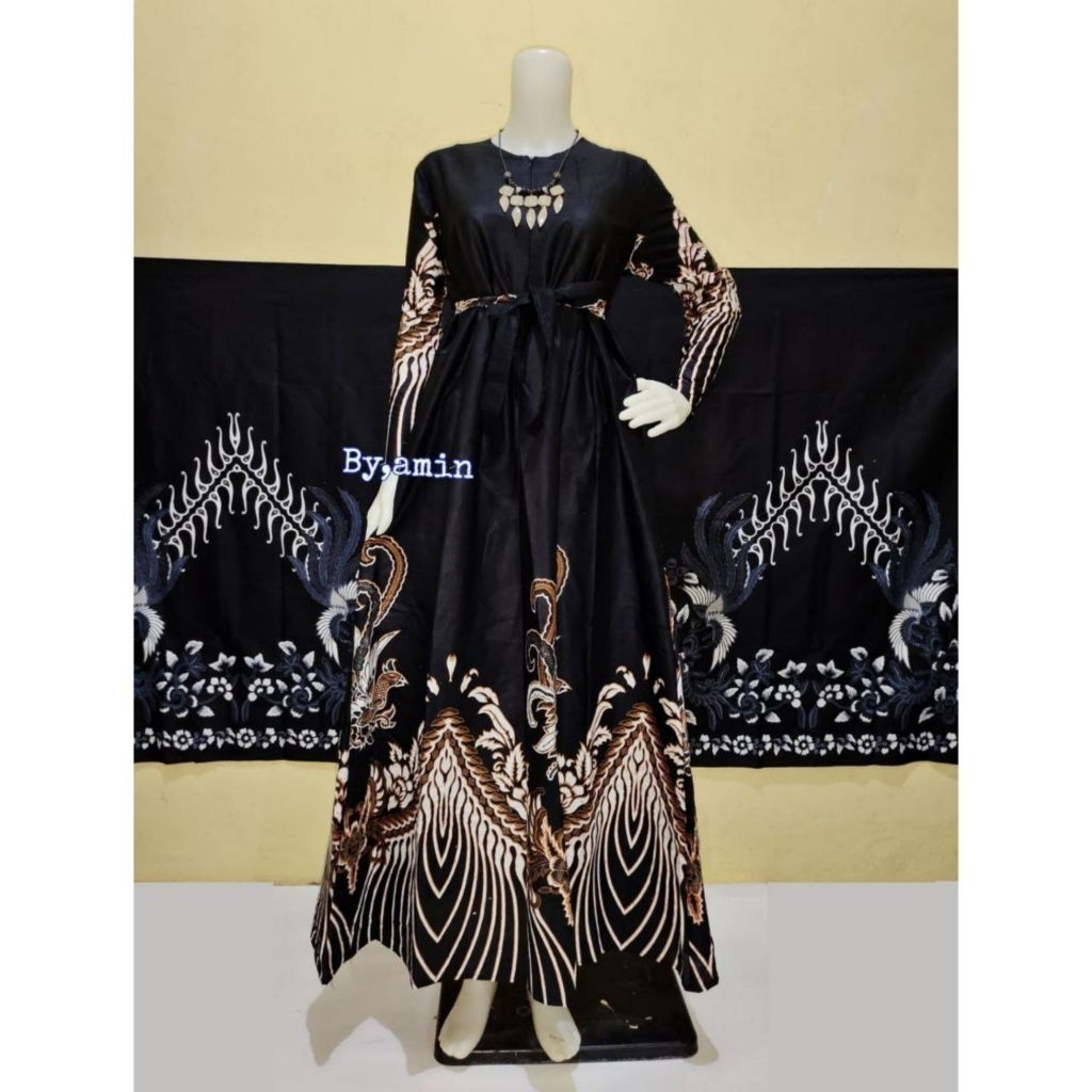 [hyrabatik] Gamis Wanita Batik - Gamis Elegan Simple Mewah