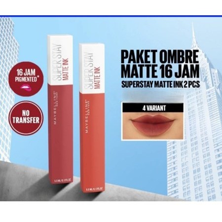 Maybelline Lipstik Superstay Matte Ink 2 Pcs Ombre Set  Water Proof Lebih Murah