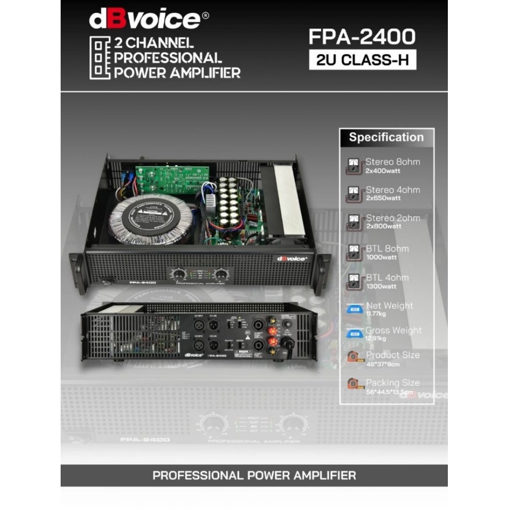 POWER DB VOICE FPA 2400 AMPLIFER dbvoice fps 2400