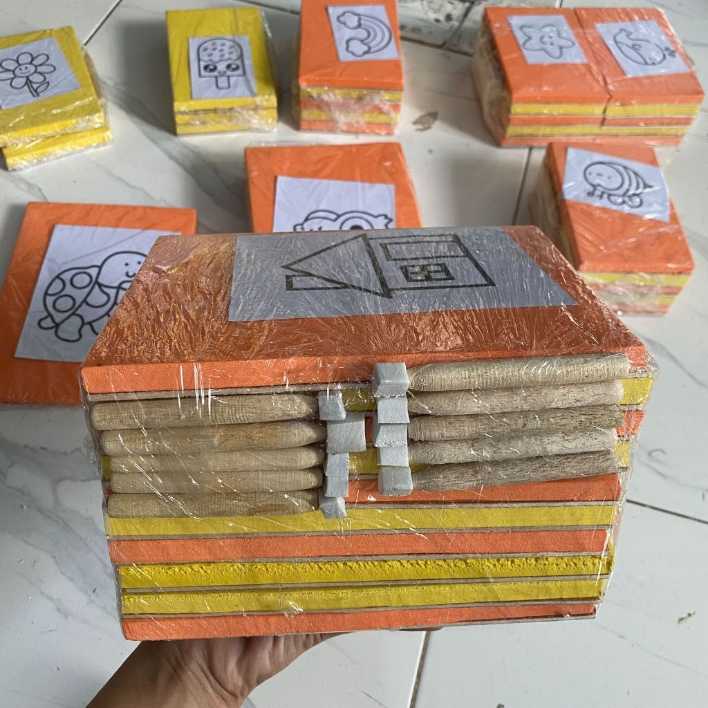 (3PCS) APP Alat Peraga Pendidikan bantalan uk 10x15 + jarum alat mencocok / alas belajar mencocok an