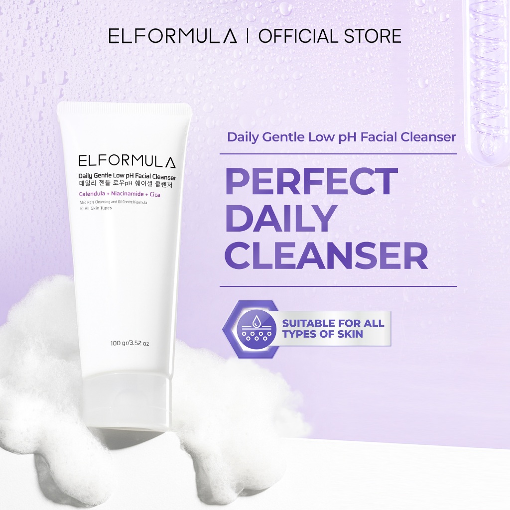 ELFORMULA Daily Gentle Low pH Facial Cleanser - Face Wash Facewash Sabun Cuci Muka Acne-Prone Kulit 