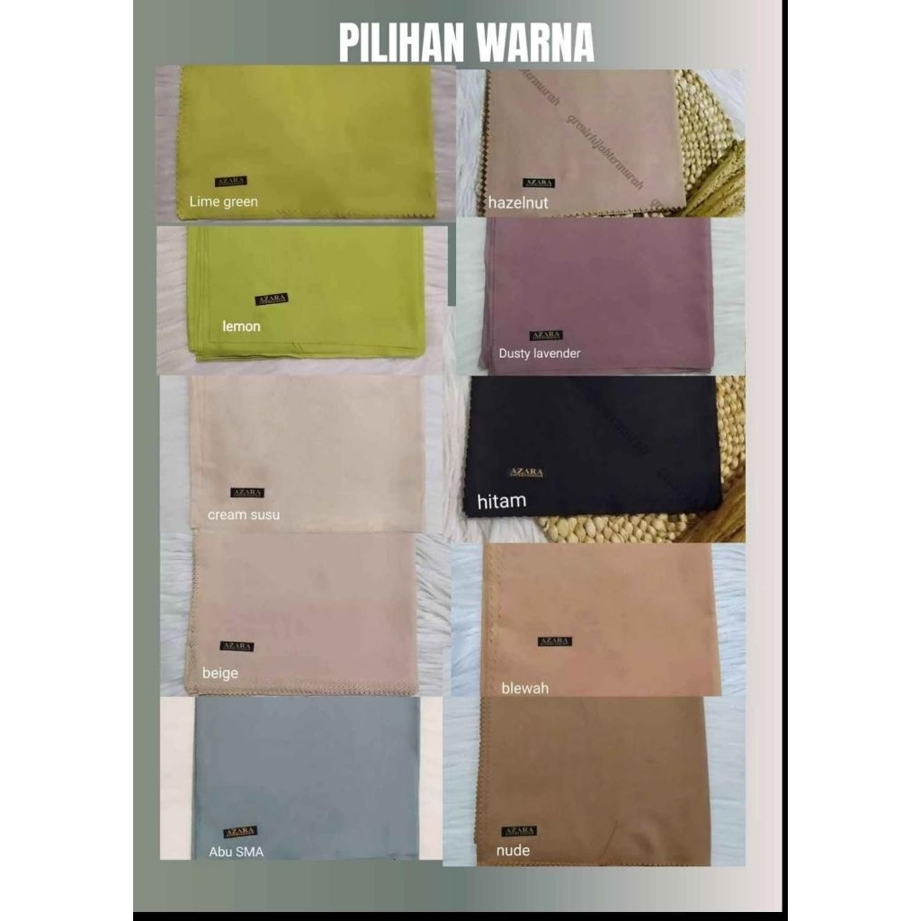 hijab segi empat polos azara