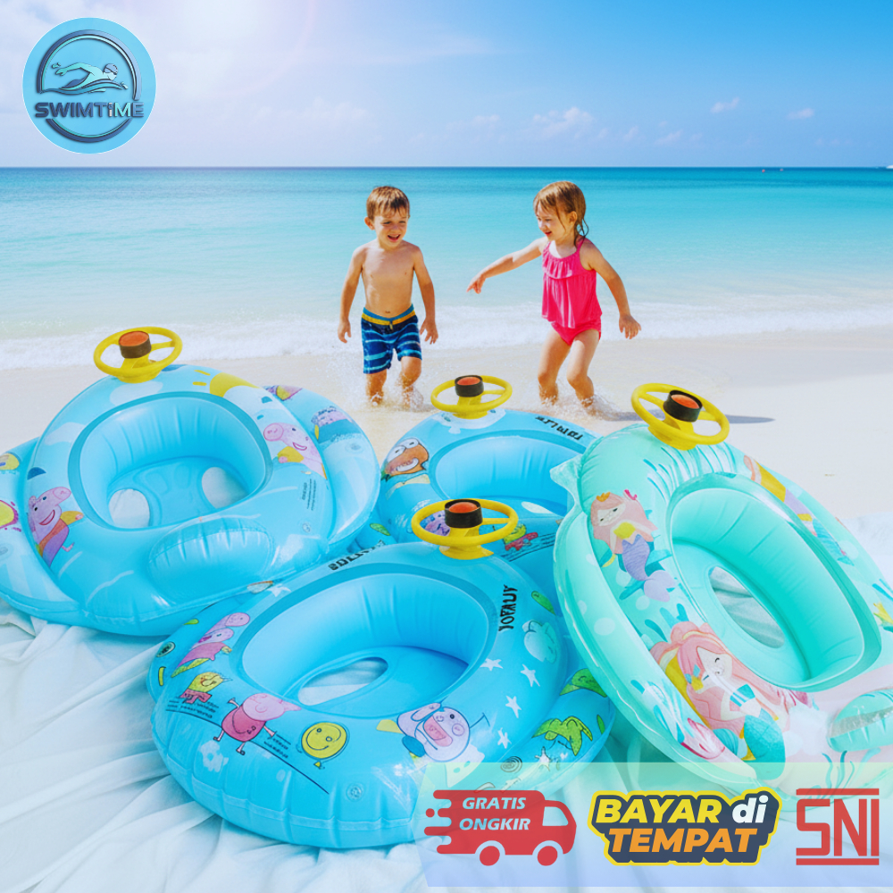 Pelampung Renang Anak Motif Setir | Ban Renang Lucu Anak | Pelampung Bayi Karakter Dino