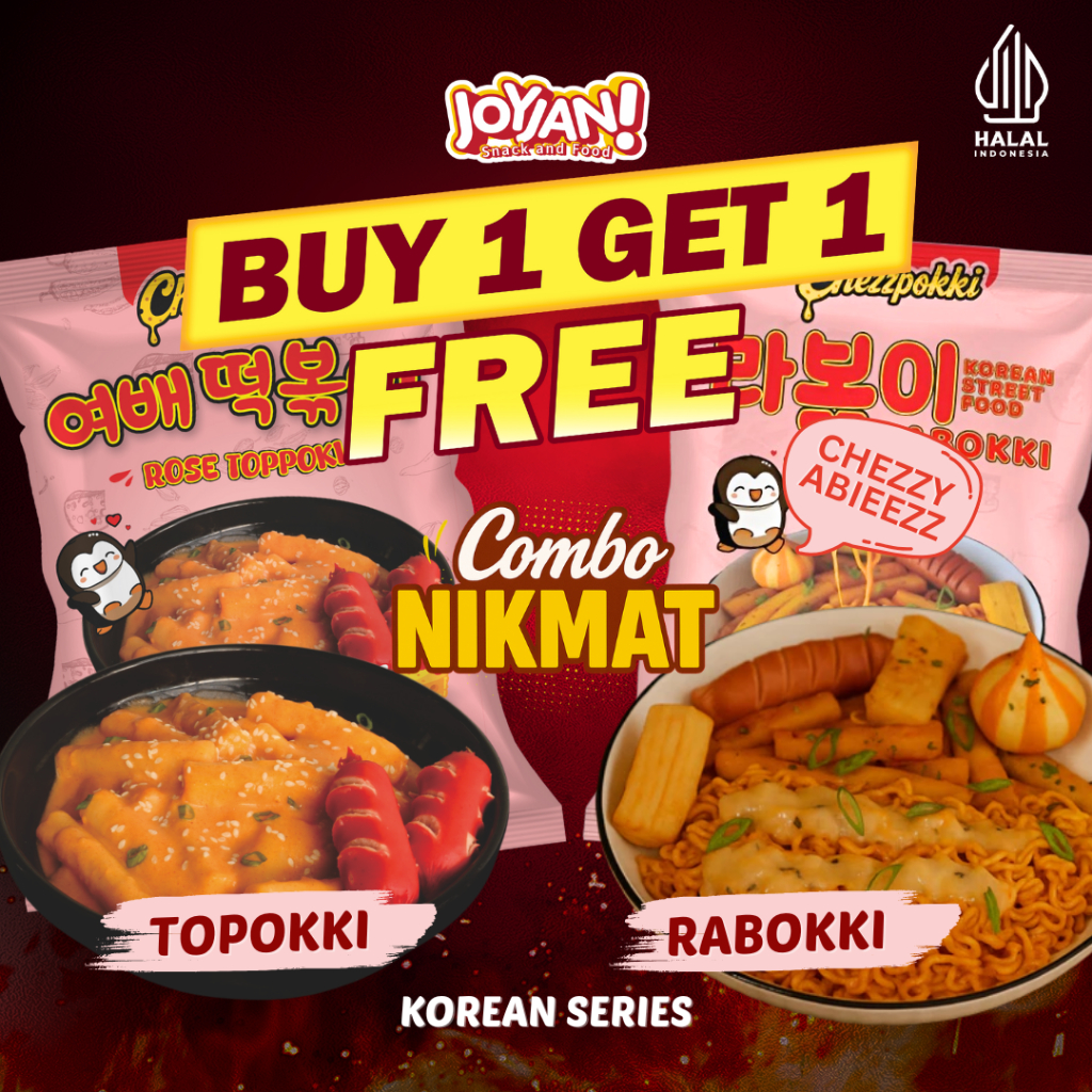 JOYJAN X CHEZZPOKKI Rabokki Spicy Cheese & Rose Topokki Makanan Viral Korea Keju Instan