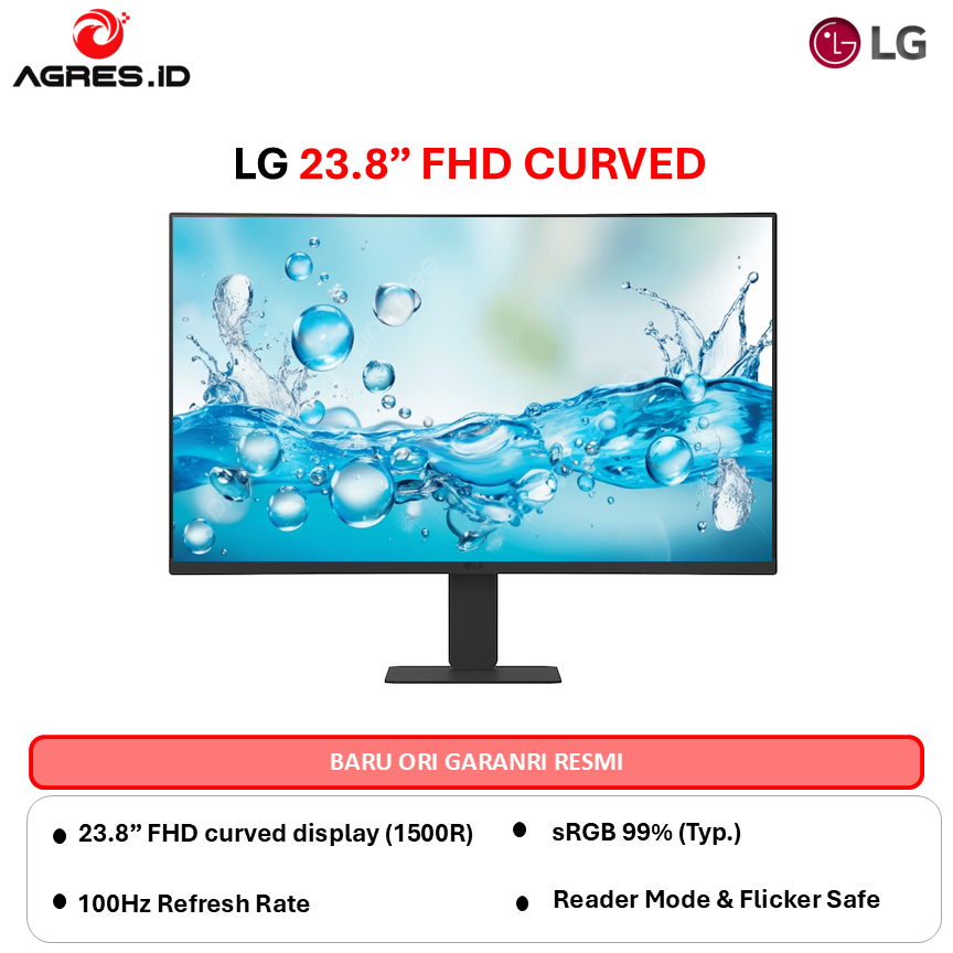 LG MONITOR CURVED 24 - 27 INCH 24U421A-B -  27U421A-B VA FHD 1080P 5MS 100HZ USB-C