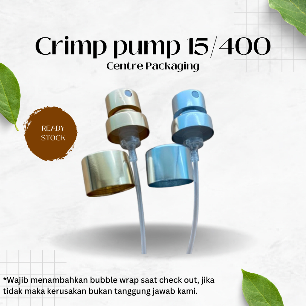 Tutup Spray Parfum & Ring Crimp Pump Parfume Tutup Tanpa Botol Neck 15mm warna gold dan silver