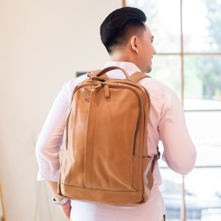 Kenes Leather Tas Ransel Pria Kulit Asli Backpack MR PREMIUM L - Free Grafir Nama