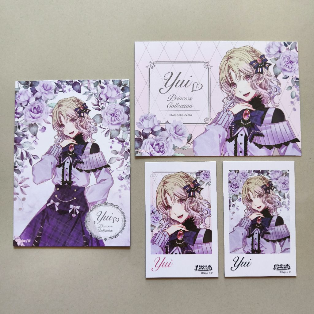Official Merch Diabolik Lovers Yui Komori Bromida Polaroid Set Yui Princess Collection Purple Kuji