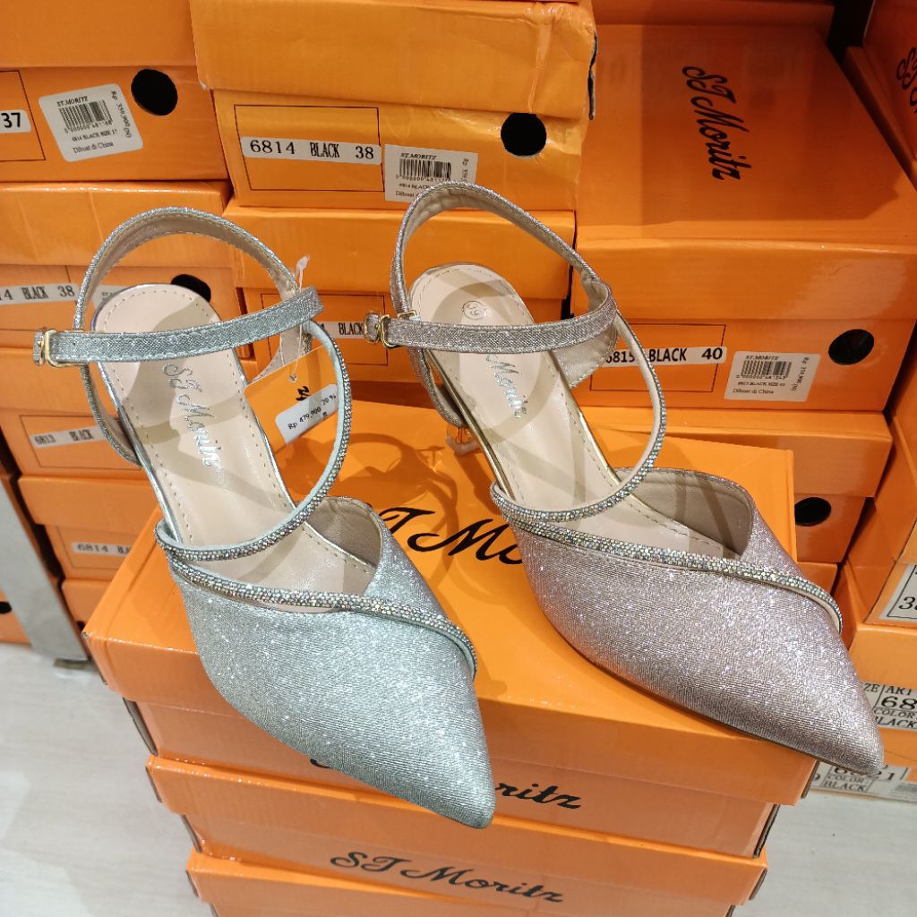 sepatu wanita pesta heels 8cm ST.MORITZ original