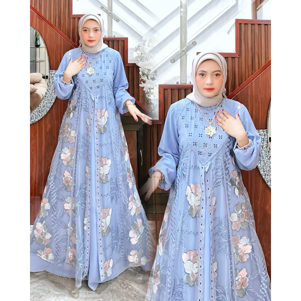 GAMIS MEWAH ELEGAN TILE BORDIR BY ABANG ADEK COLLECTION