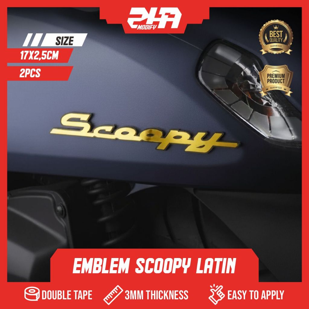 LOGO SCOOPY LATIN 3D TIMBUL EMBLEM SCOOPY LATIN SCOOPY PRESTIGE SCOOPY 2023 SCOOPY SPORTY SCOOPY STY