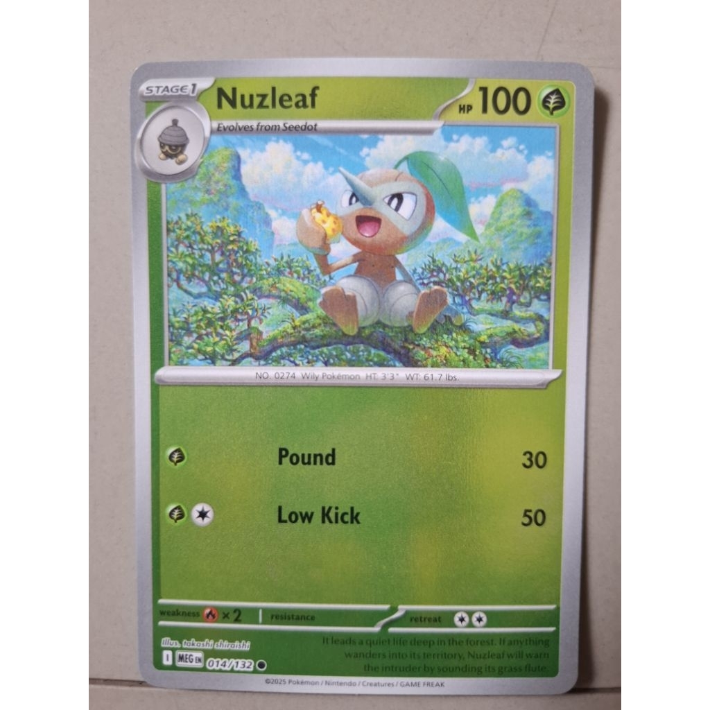 kartu pokemon original holo Mirror Nuzleaf MEG 014/132