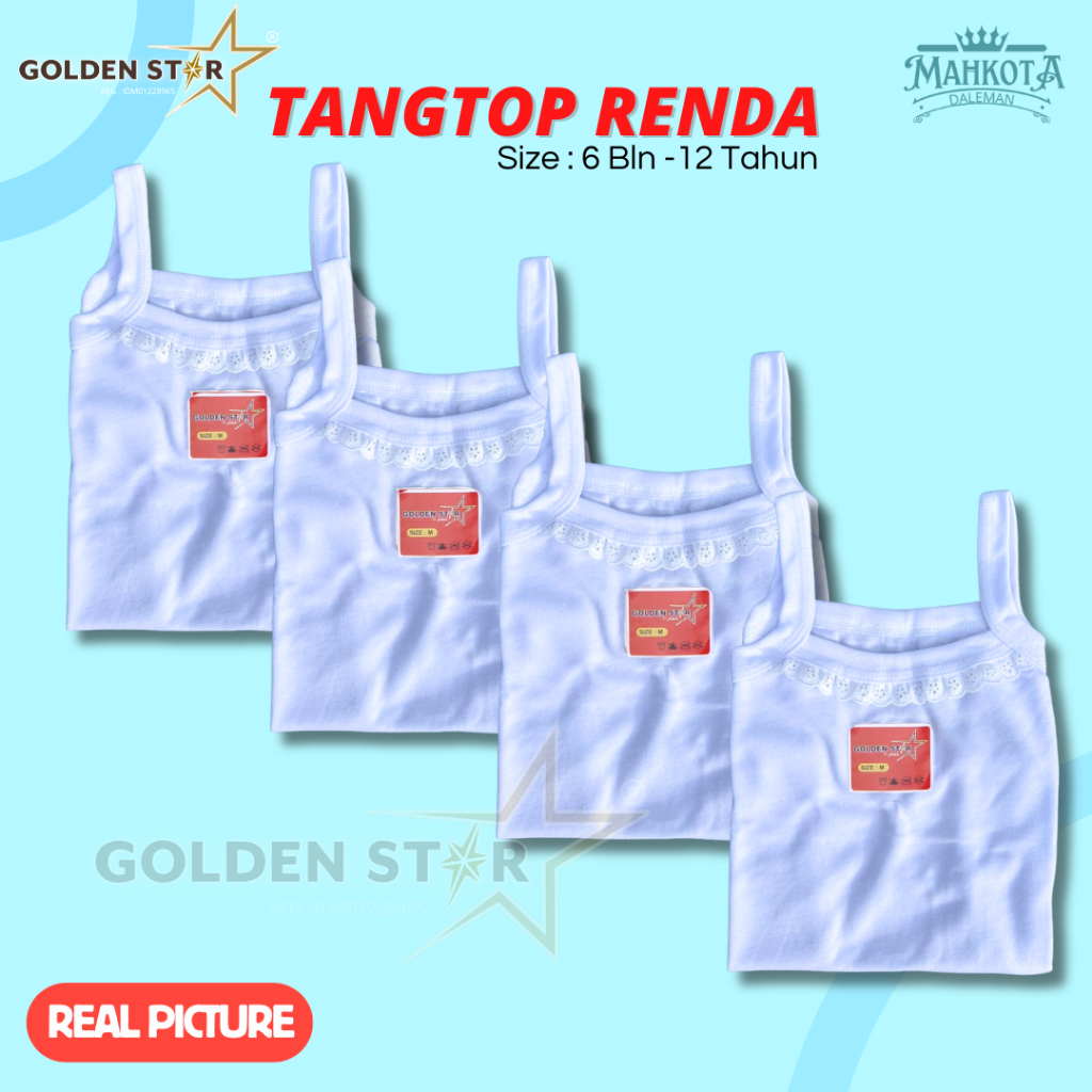 1 LUSIN TANGTOP DALAMAN ANAK PEREMPUAN 10 TAHUN / GROSIR TANKTOP  DALAMAN ANAK PEREMPUAN GOLDEN STAR