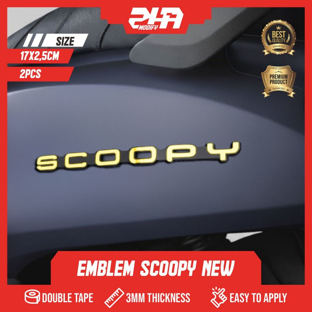 LOGO SCOOPY NEW 3D TIMBUL EMBLEM SCOOPY NEW SCOOPY PRESTIGE SCOOPY 2023 SCOOPY SPORTY SCOOPY STYLISH
