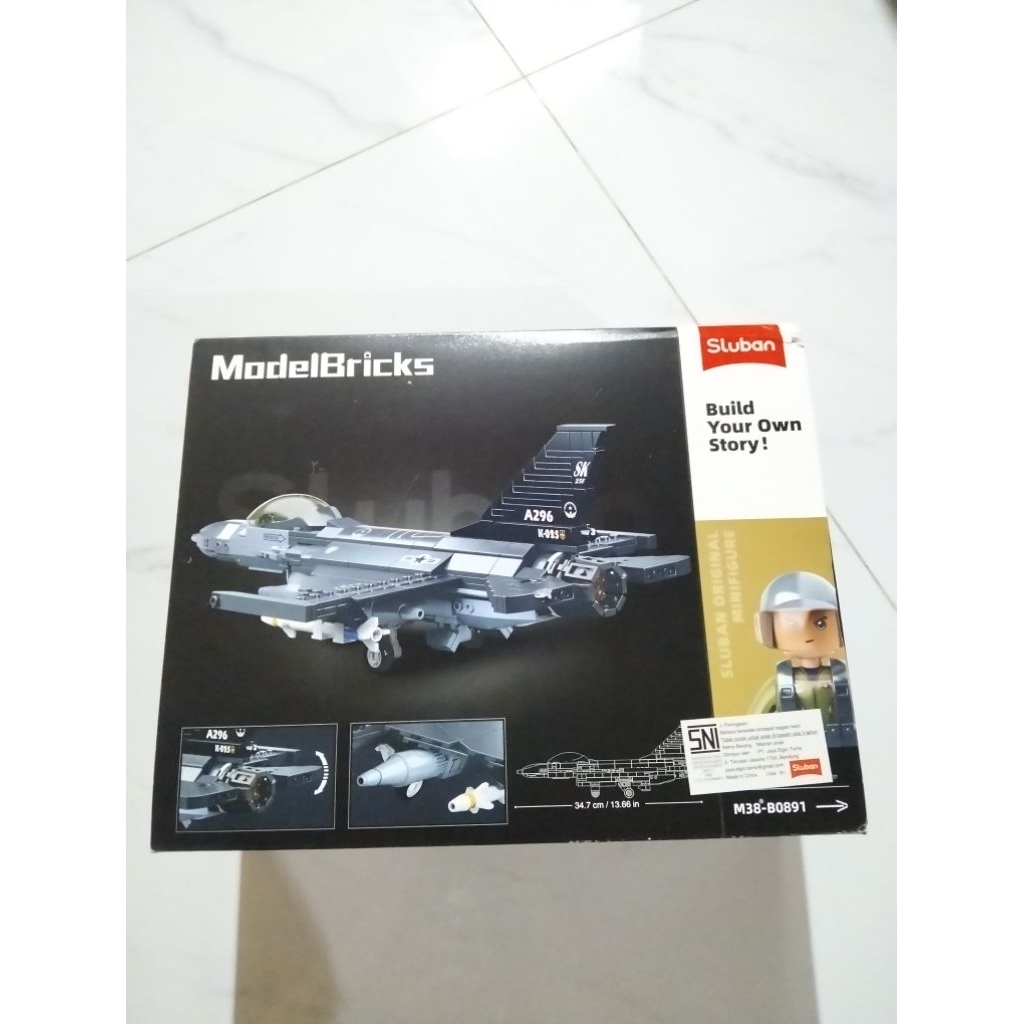 Preloved (belum dibuka) Sluban Mainan Pesawat Tempur F-16C