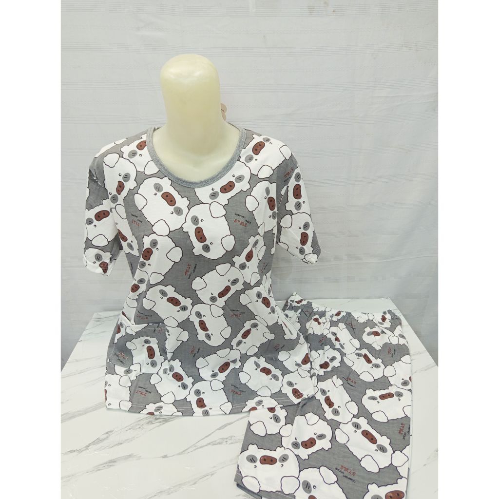 BKH Allsize Kaos Oblong St.Babydoll Celana 3/4 (Selutut)-Tangan Pendek